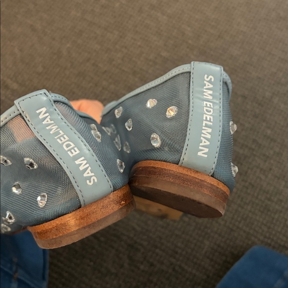 Sam Edelman MICHAELA SHINE MARY JANE FLAT (COASTAL BLUE) Rhinestones - Picture 4 of 5